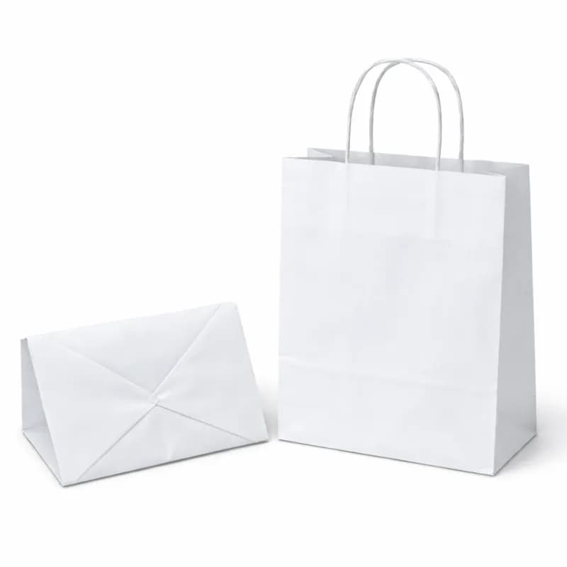 Premium White Paper Shopping Bag & Gift Envelope Combo (Set of 2)
