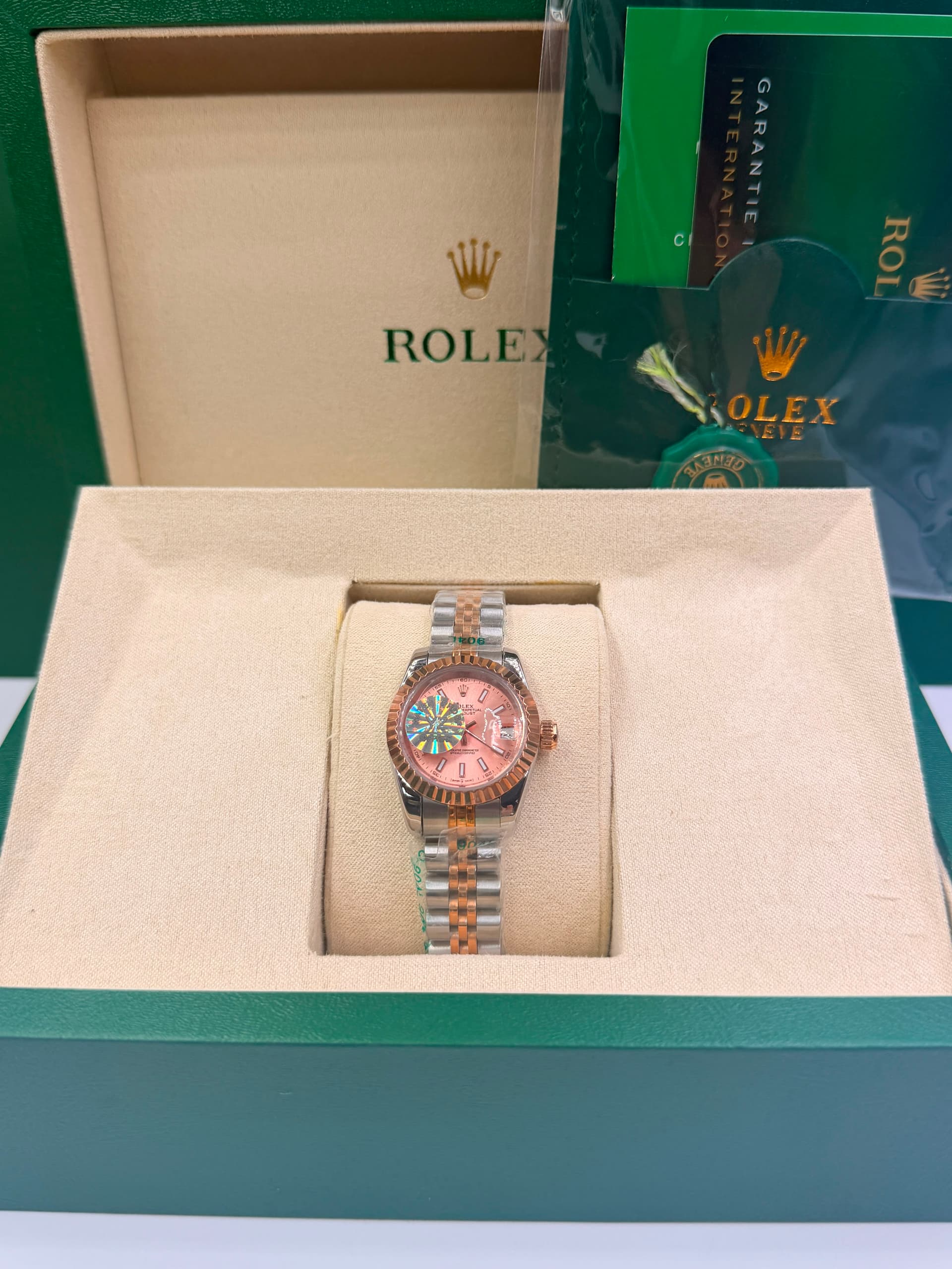 Rose Gold Two-Tone Analog Dress Watch